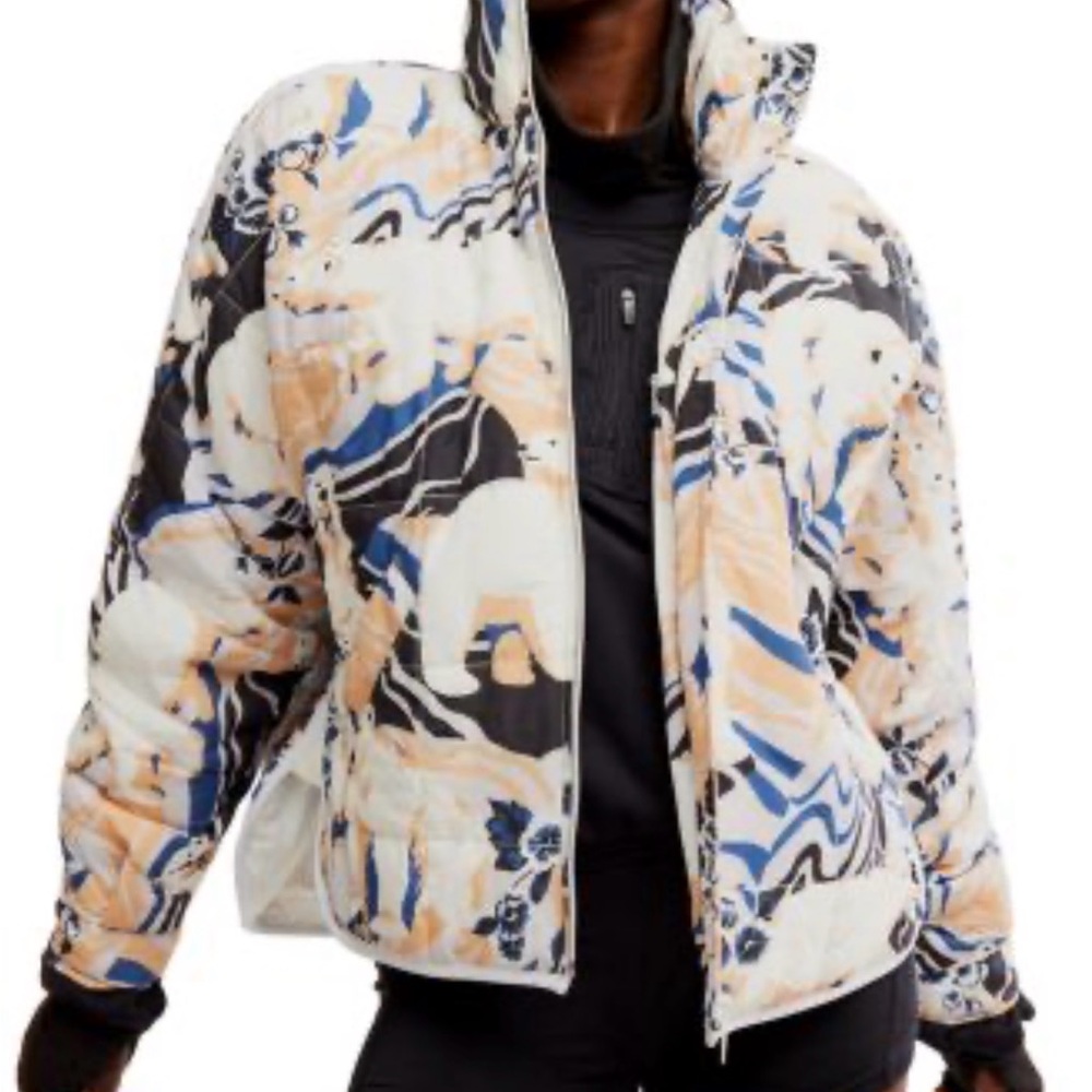 FP Movement Pippa Polar Bear Printed Packable Puffer Jacket Boho Medium NWT